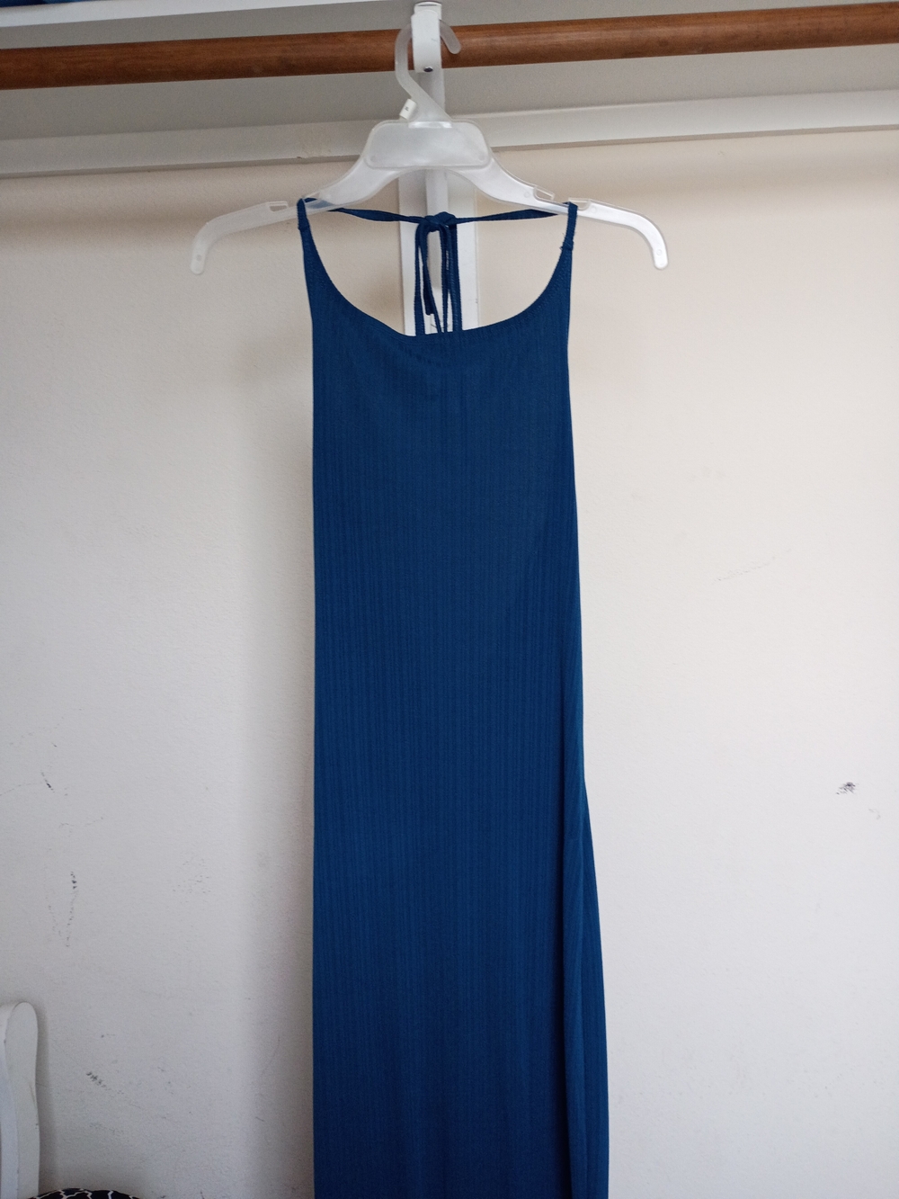 Blue Ribbed Halter Maxi - Zaful - Picture 2 of 3